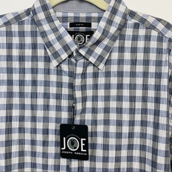 Joseph Abboud Shirt XL Slim Fit NWT Check  H 71 - Picture 2 of 11
